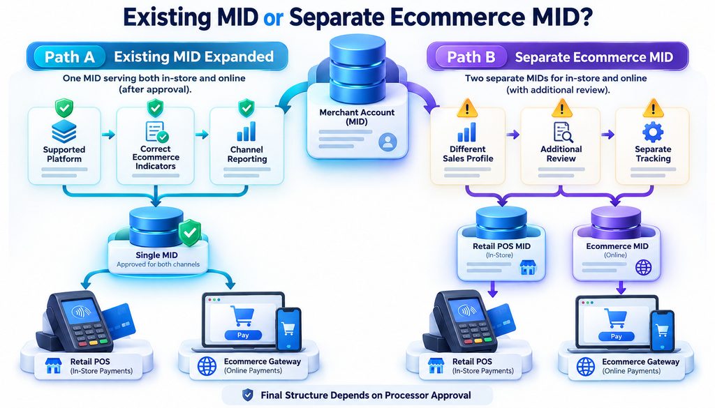 Existing MID vs separate ecommerce MID
